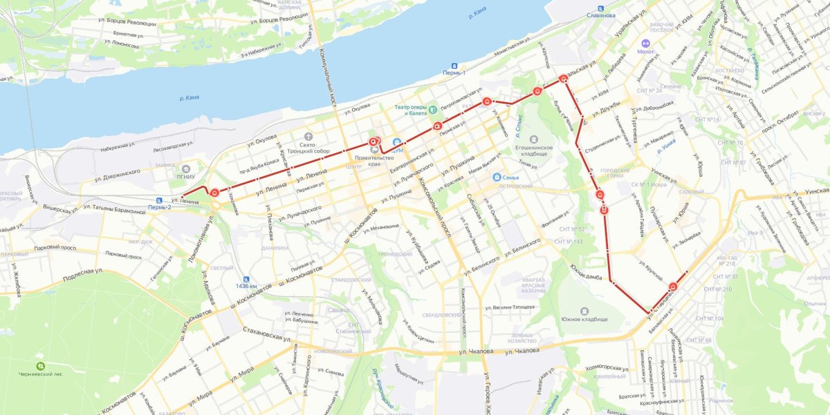 Маршрут 7 трамвая Пермь