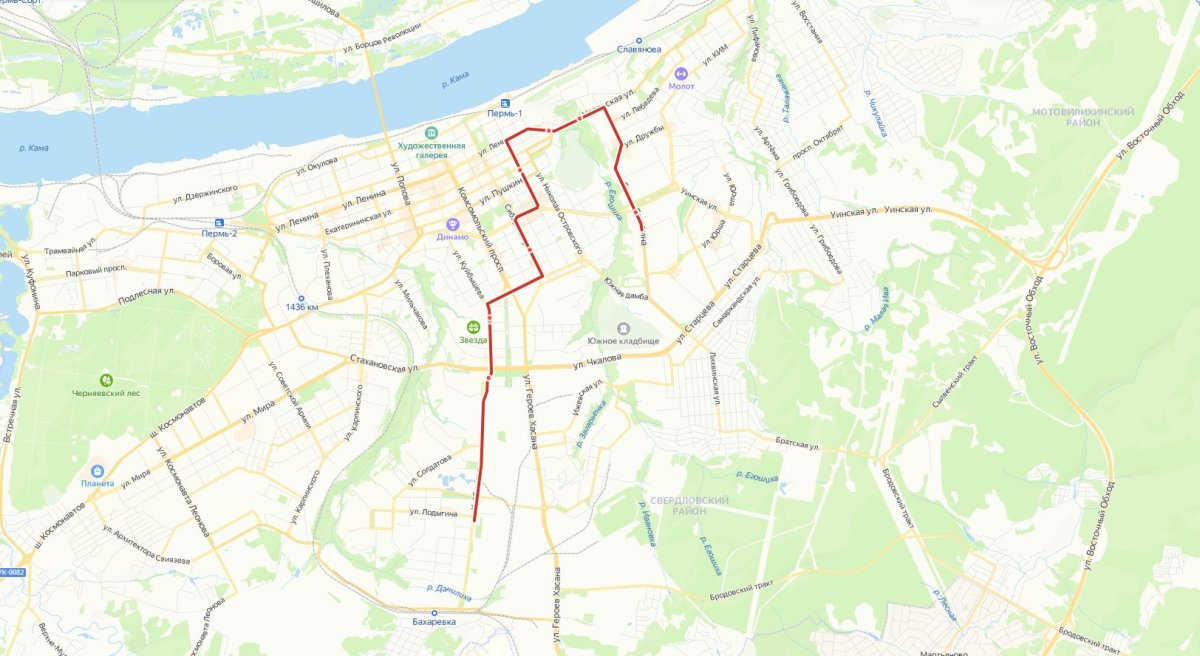Маршрут 8 трамвая Пермь