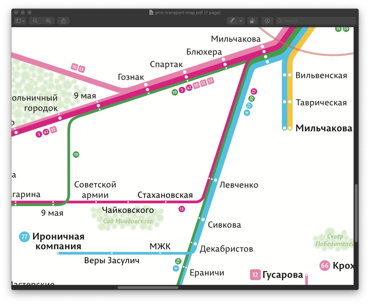 Концепция схемы маршрута Перми