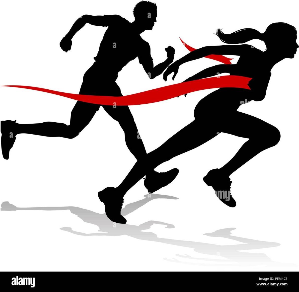 Спортсмен бежит к финишу