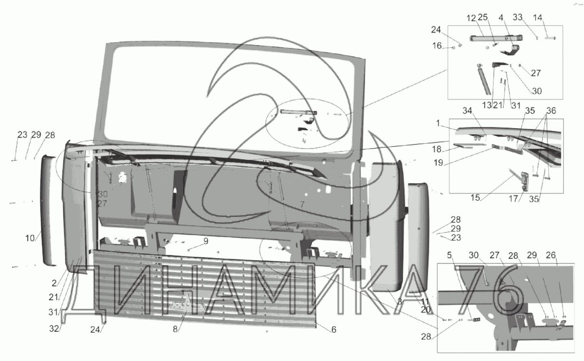 Панель капота МАЗ 5551