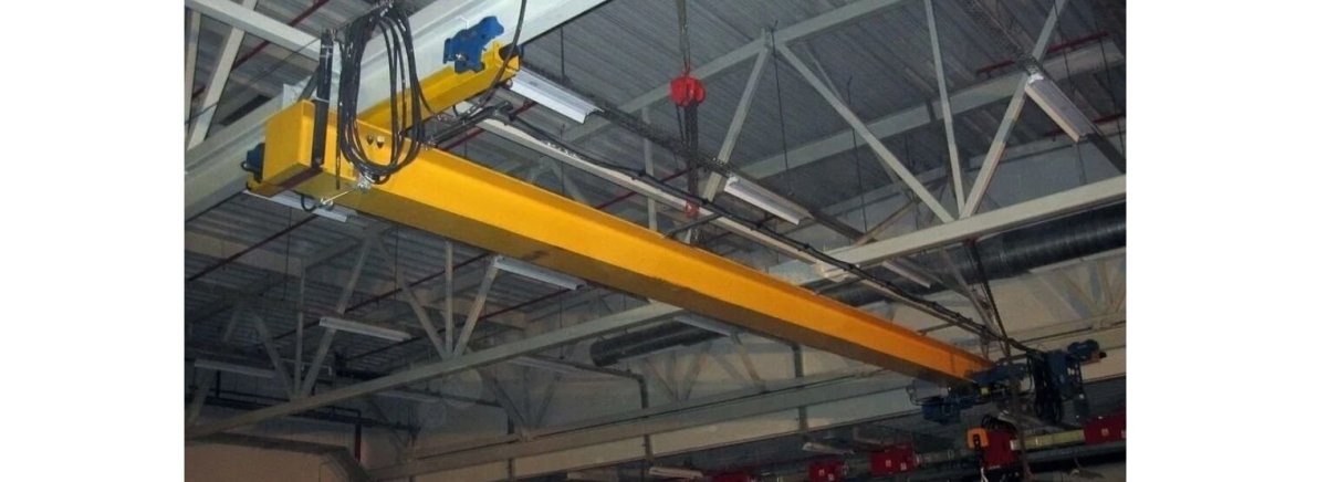Кран мостовой подвесной двухпролетный