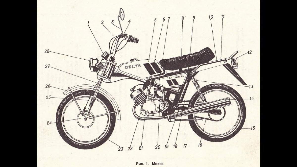 Мопед Дельта СССР чертеж
