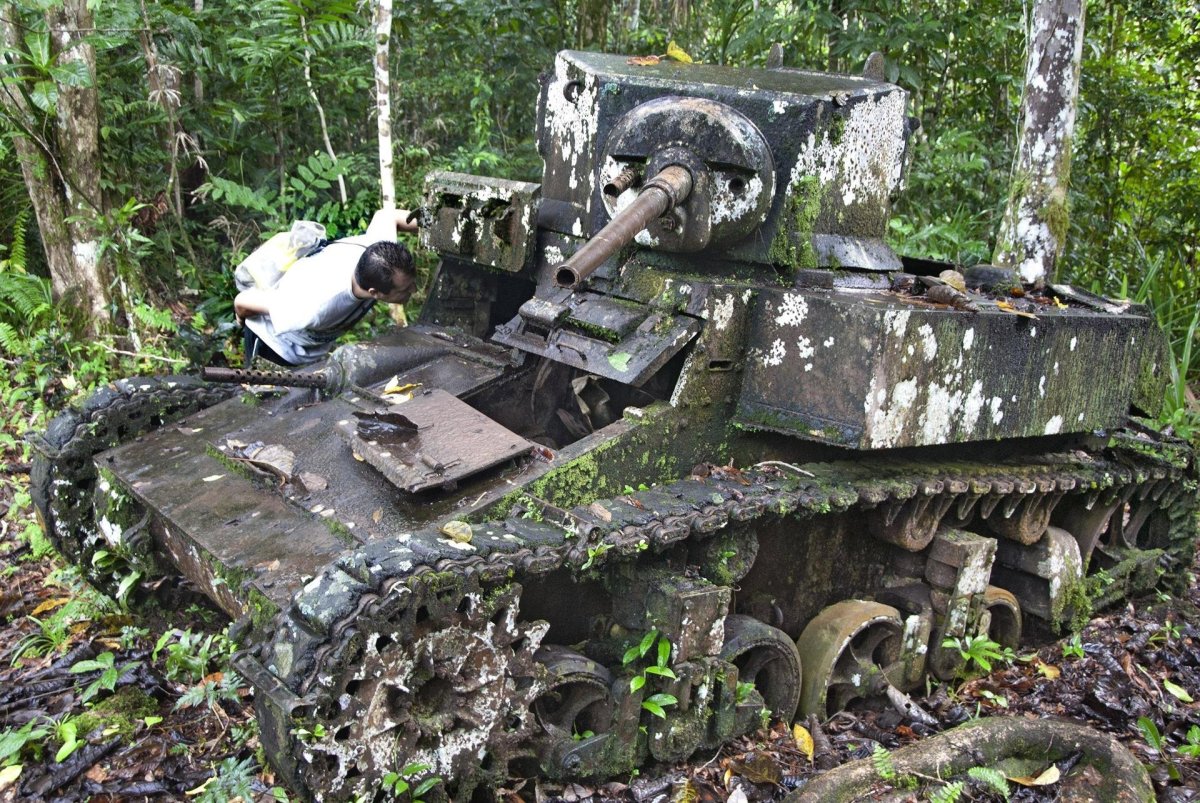 Немецкий танк в лесу