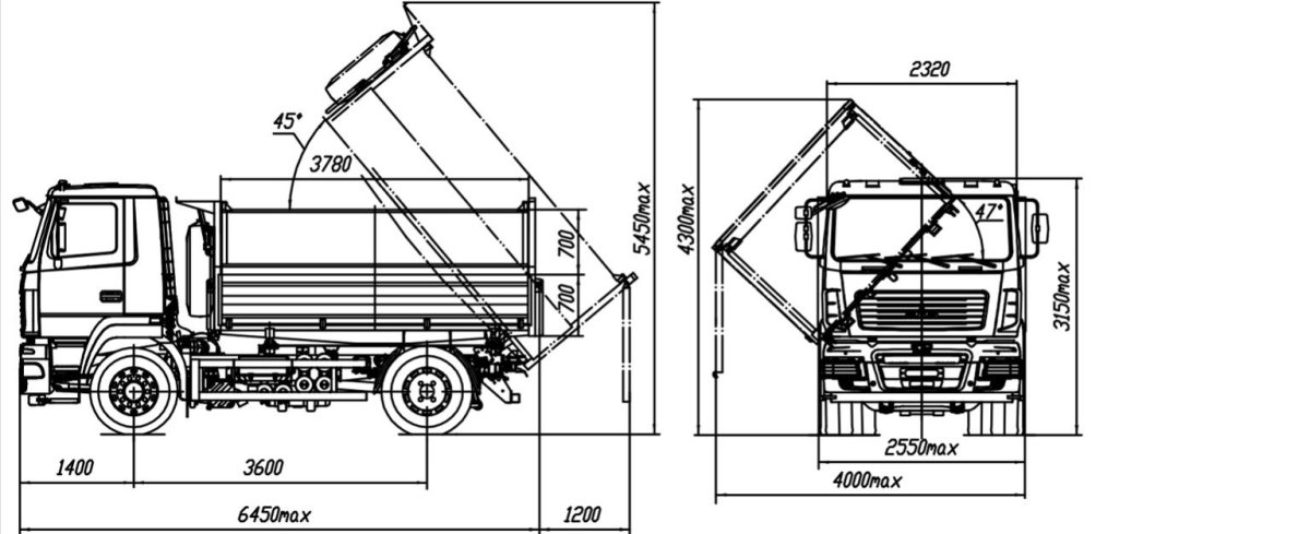 МАЗ 5550 самосвал сельхозник