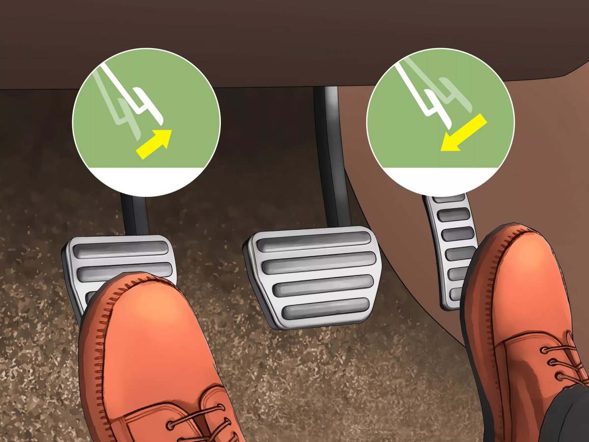 Расположение педалей на механике