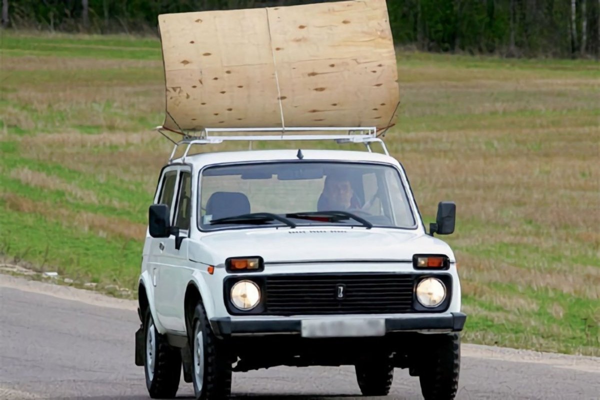 Фанера на крыше авто