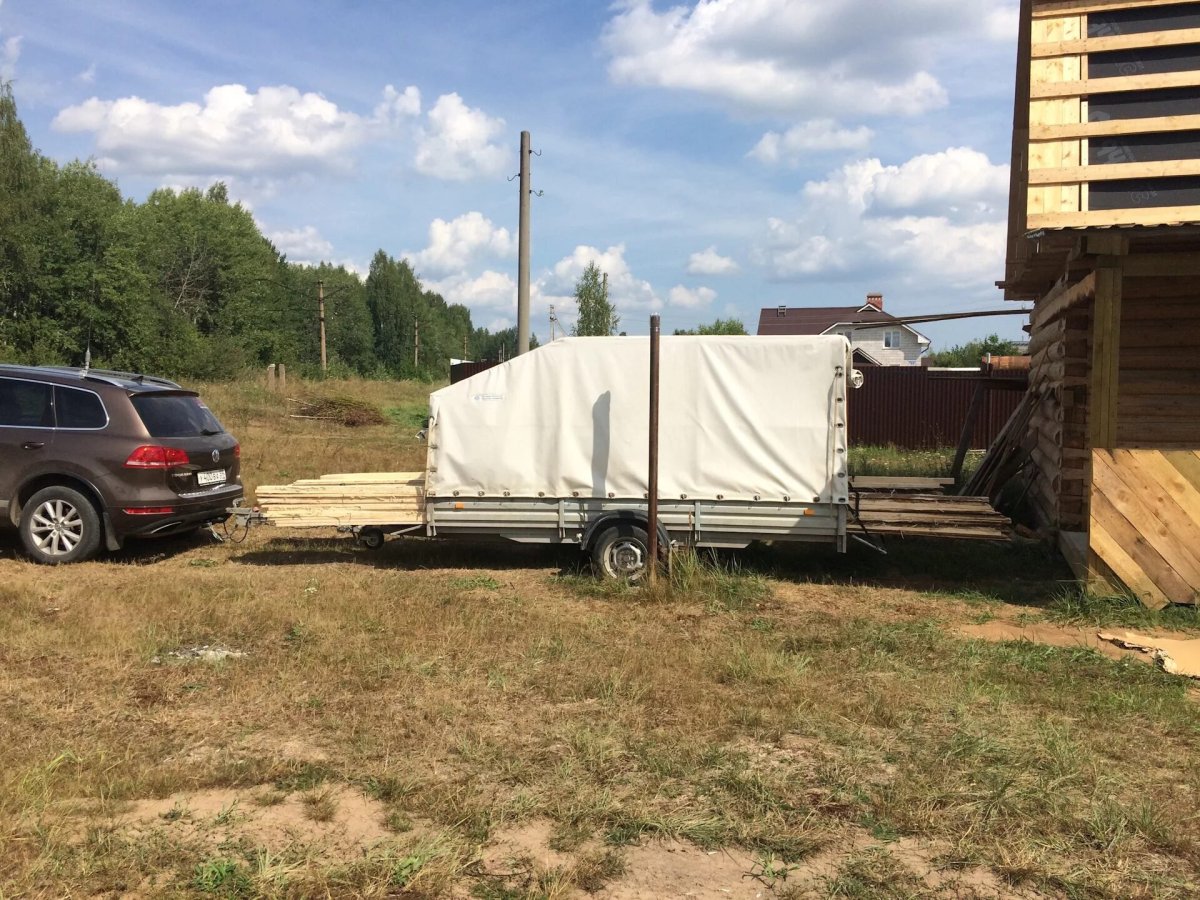 Перевозка бруса на прицепе