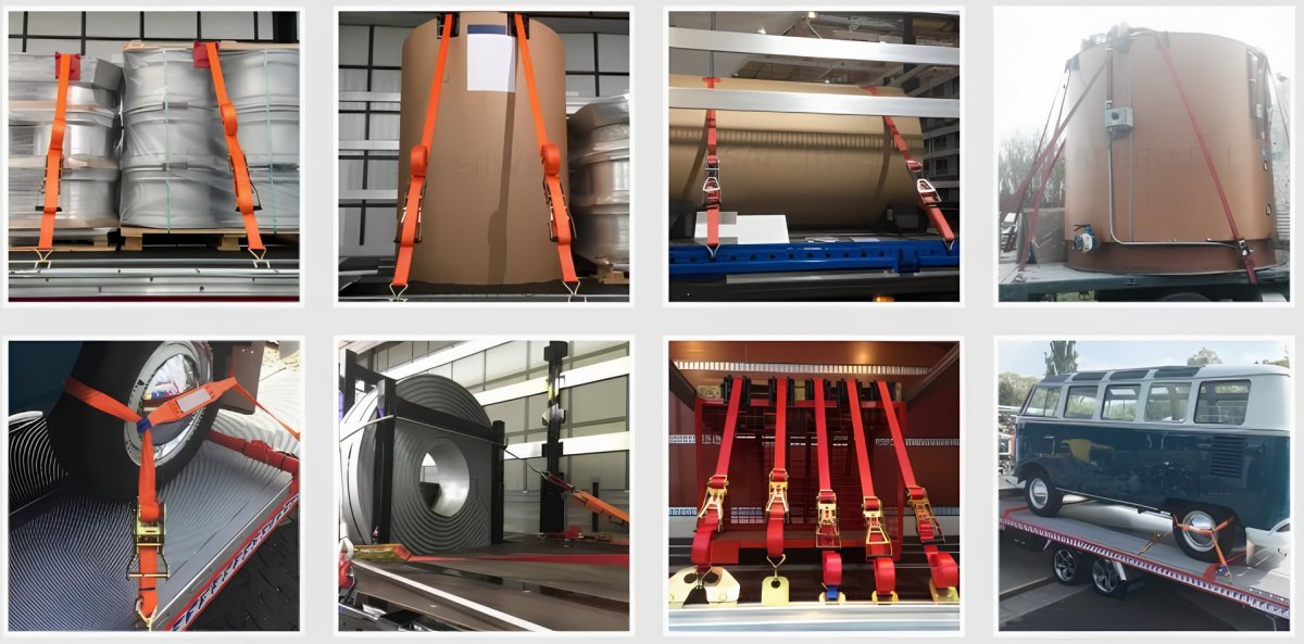 Крепление груза стяжными ремнями (рэтчетами)