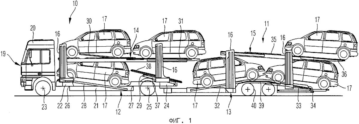 Полуприцеп автовоз Lohr чертёж