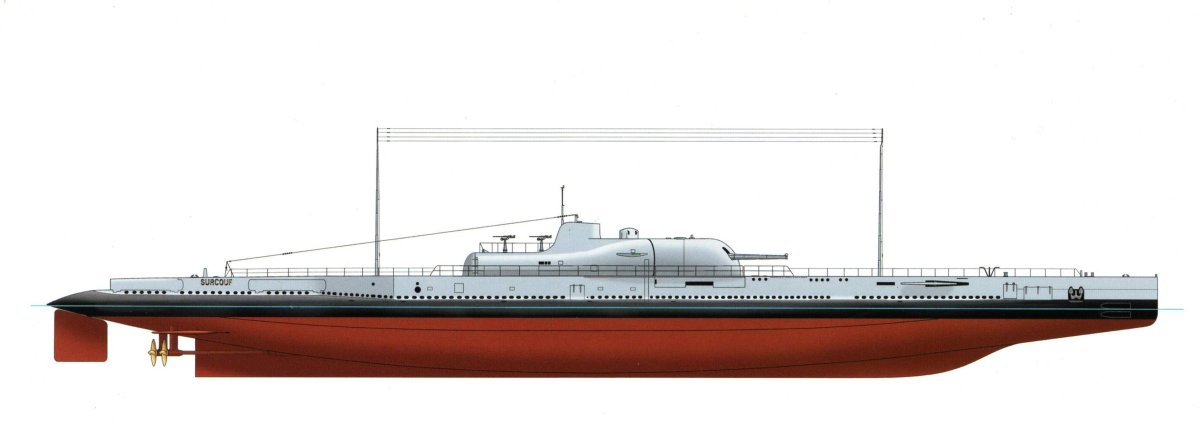 Подводная лодка Сюркуф чертежи