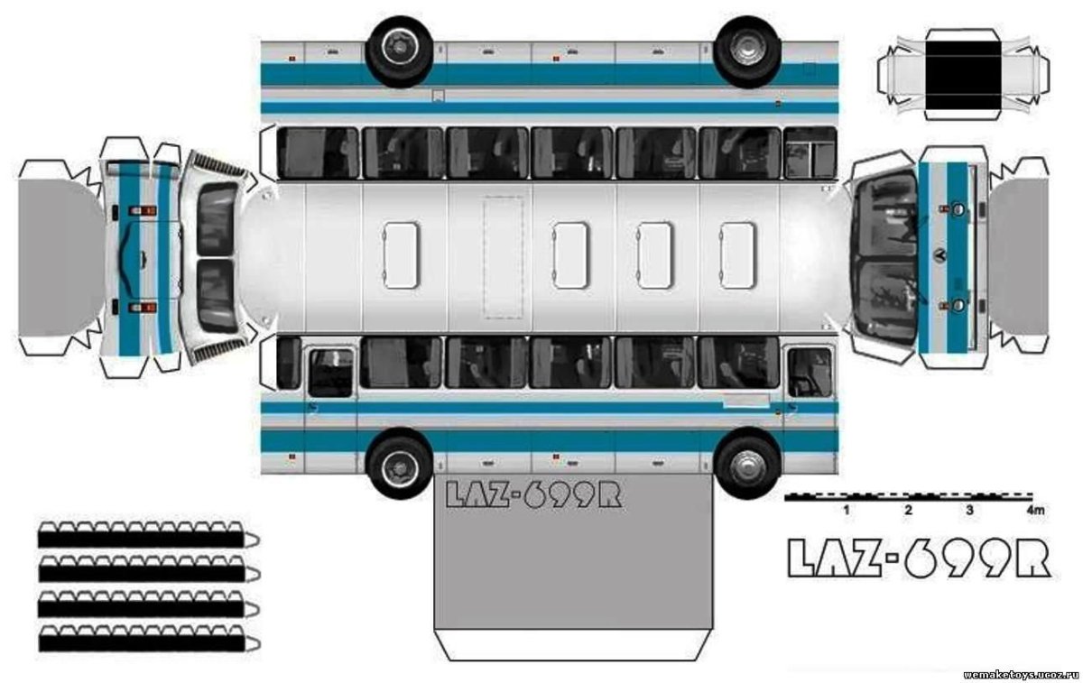 Развертка автобуса « ЛАЗ-695н»