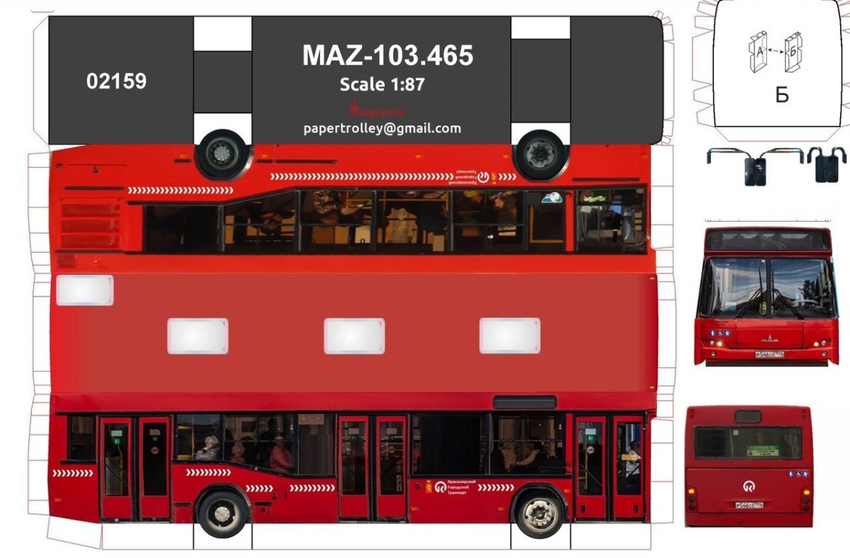 МАЗ 107 развёртка