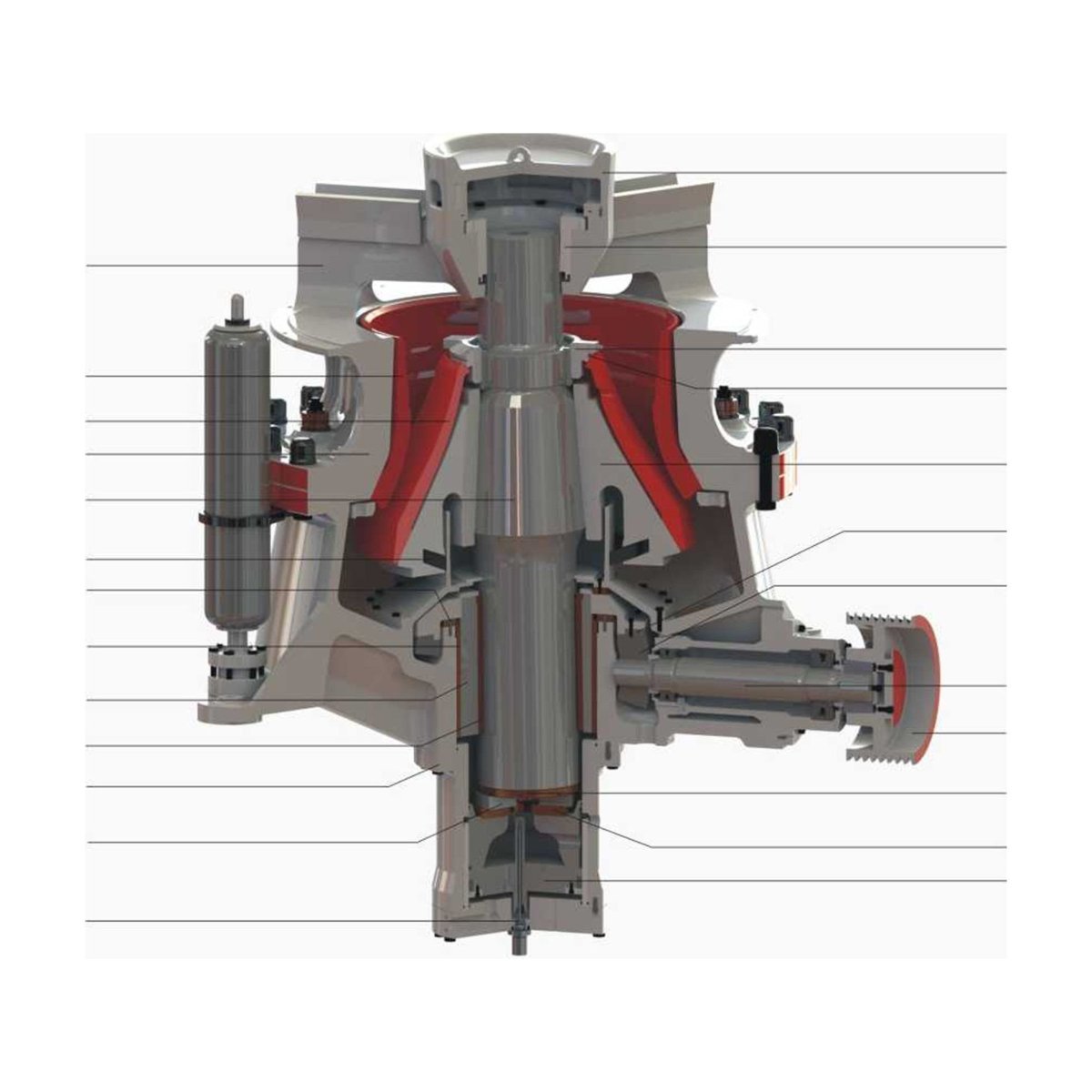 Конусная дробилка hst160h1/ecc29mm чертёж детали
