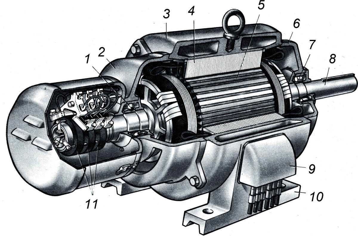 Конструкция 3 фазного асинхронного двигателя