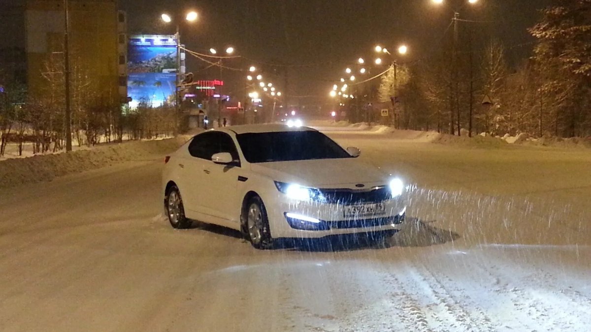 Киа Оптима 2.4 в снегу