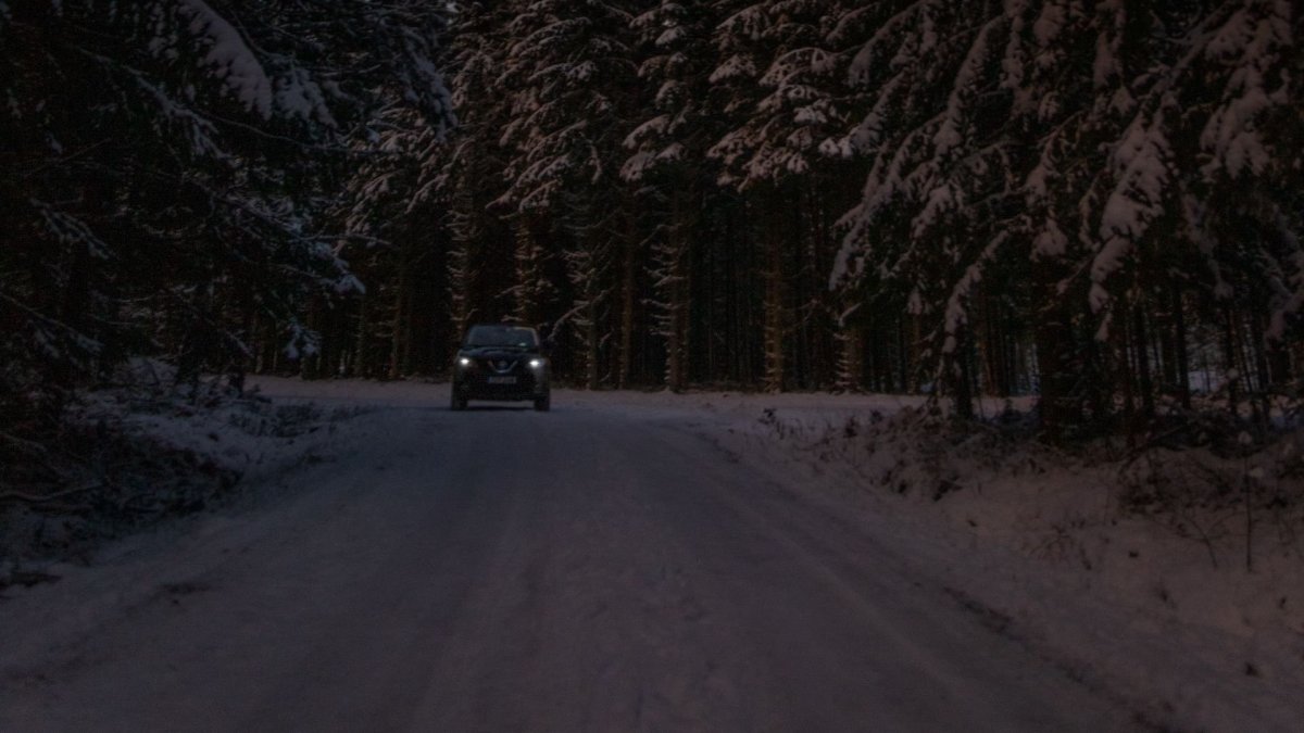 Дорога зима ночь