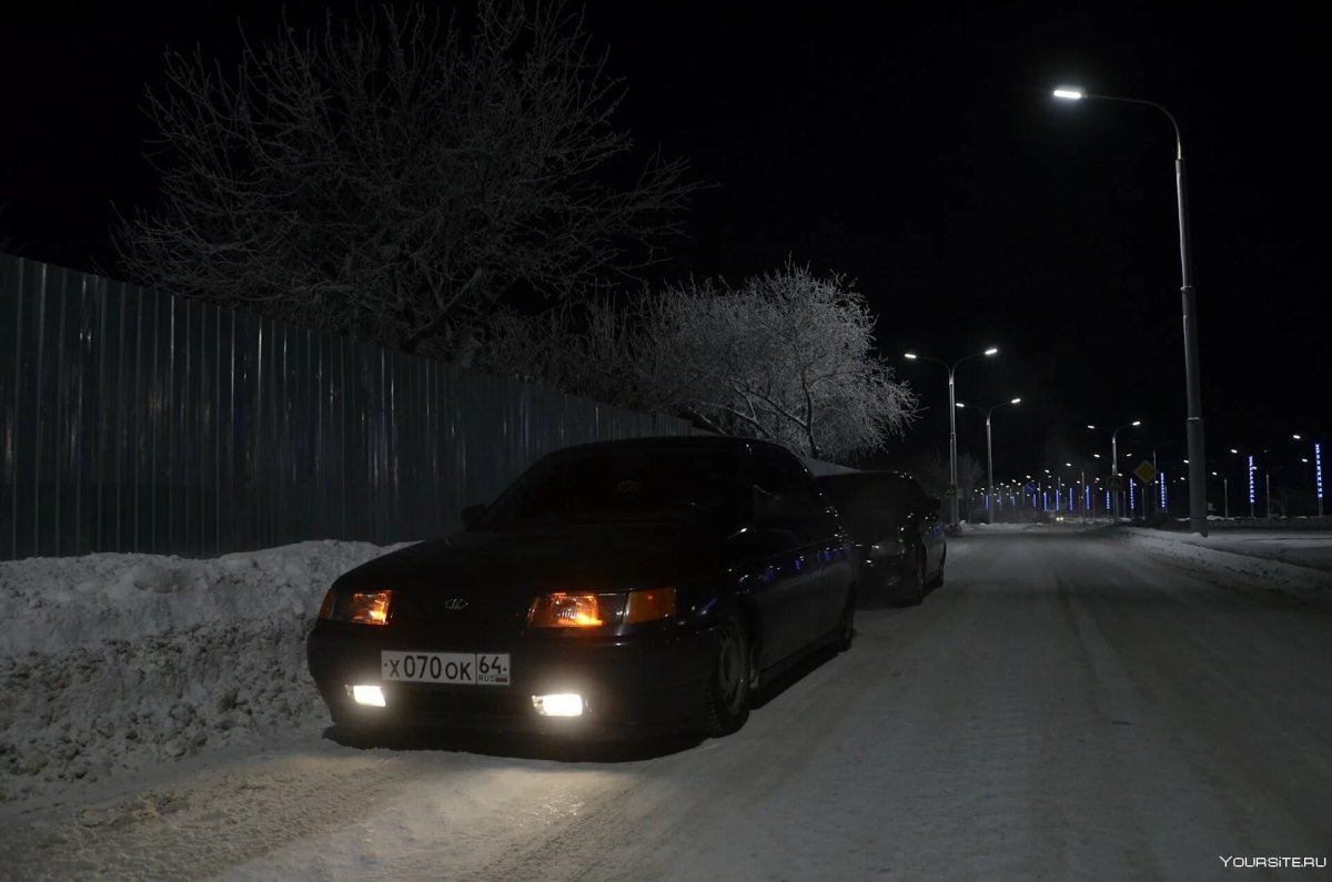 ВАЗ 2110 зима ночь