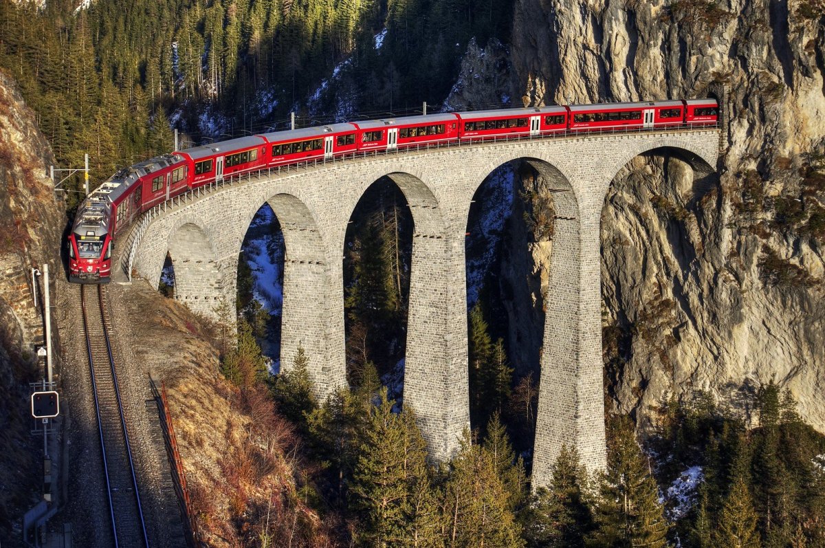 Железнодорожный мост виадук Швейцария