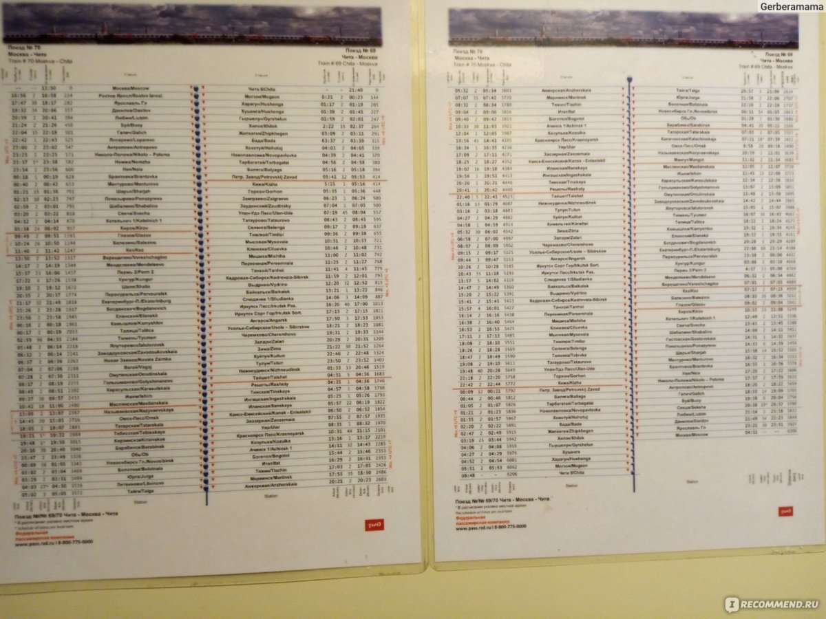 Поезд Москва-Чита расписание