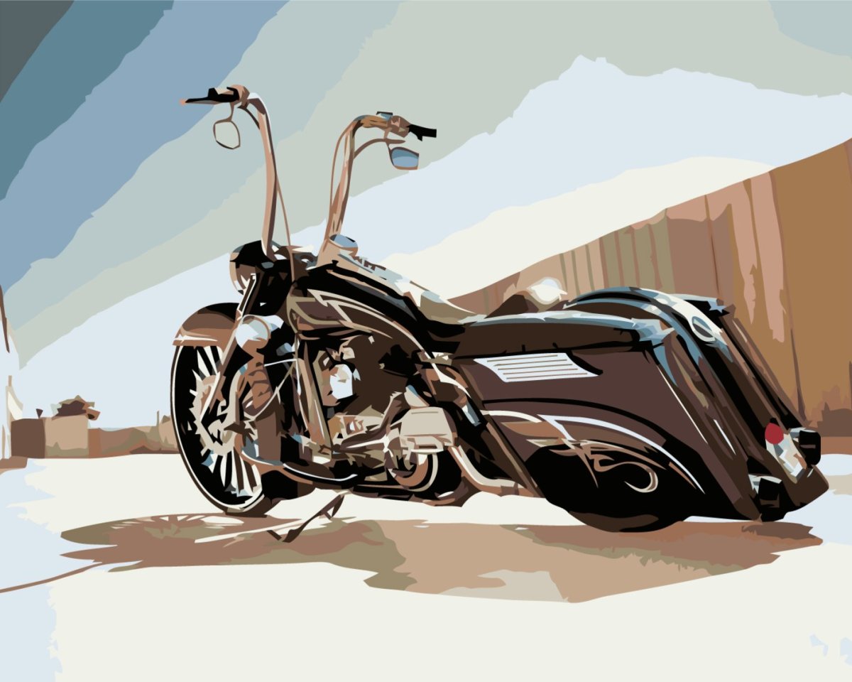 Harley Davidson чоппер с высоким рулем