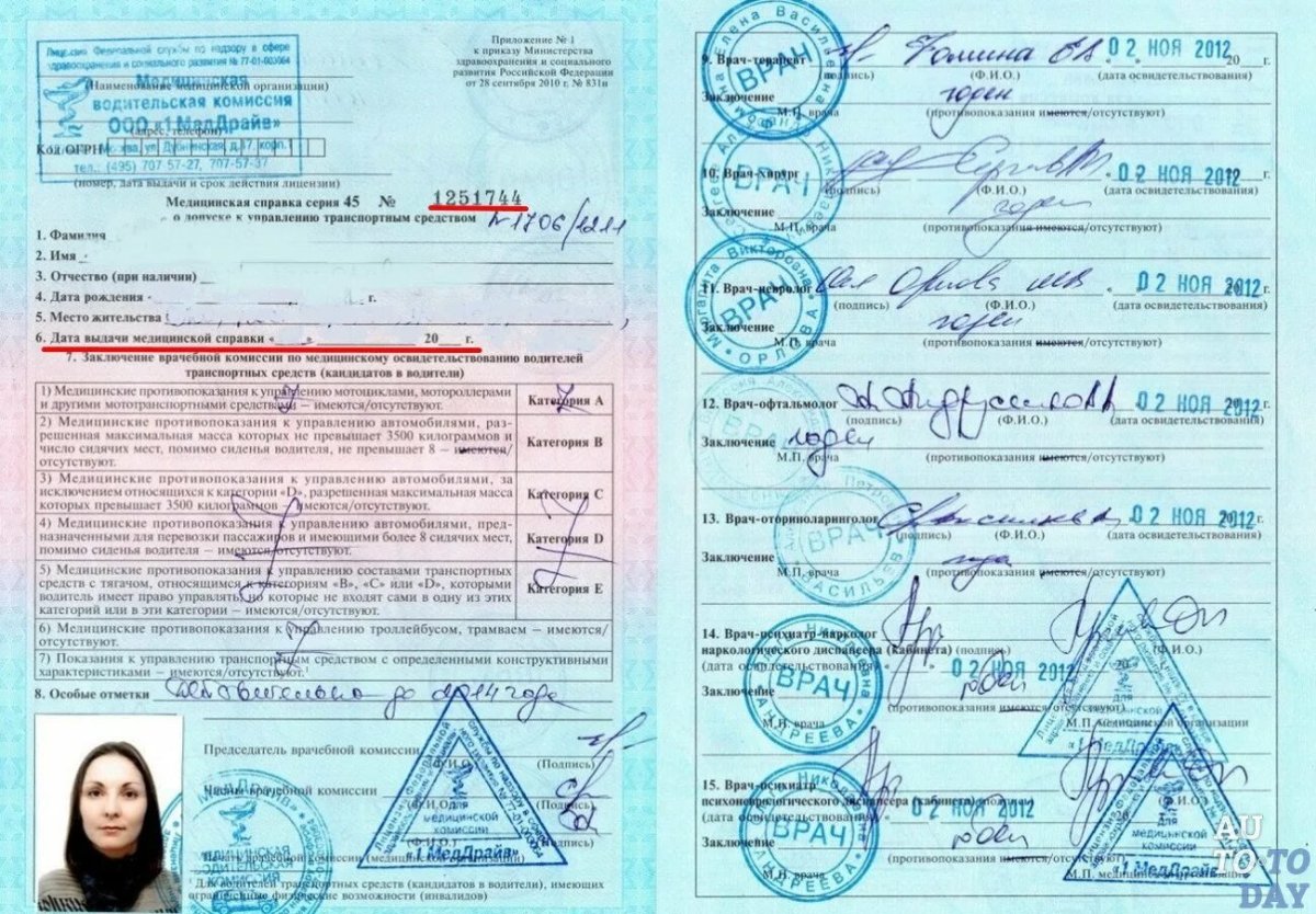 Медсправка 003 в/у