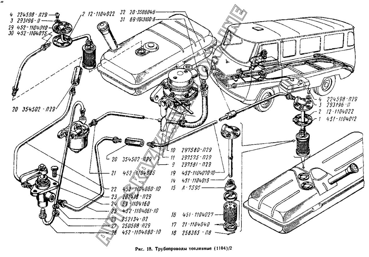 Топливная система УАЗ Буханка 2206
