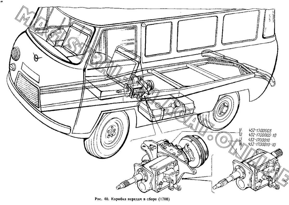 УАЗ 452 трансмиссия схема