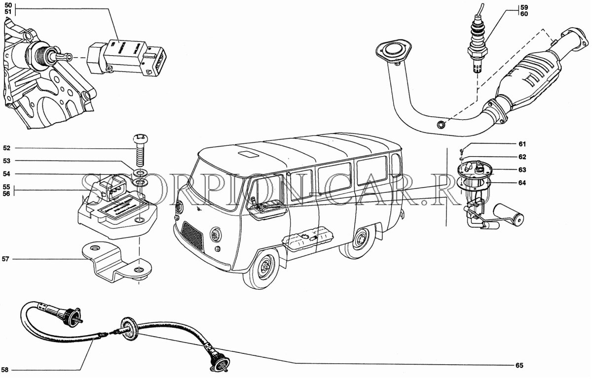Датчик скорости УАЗ Буханка 4213
