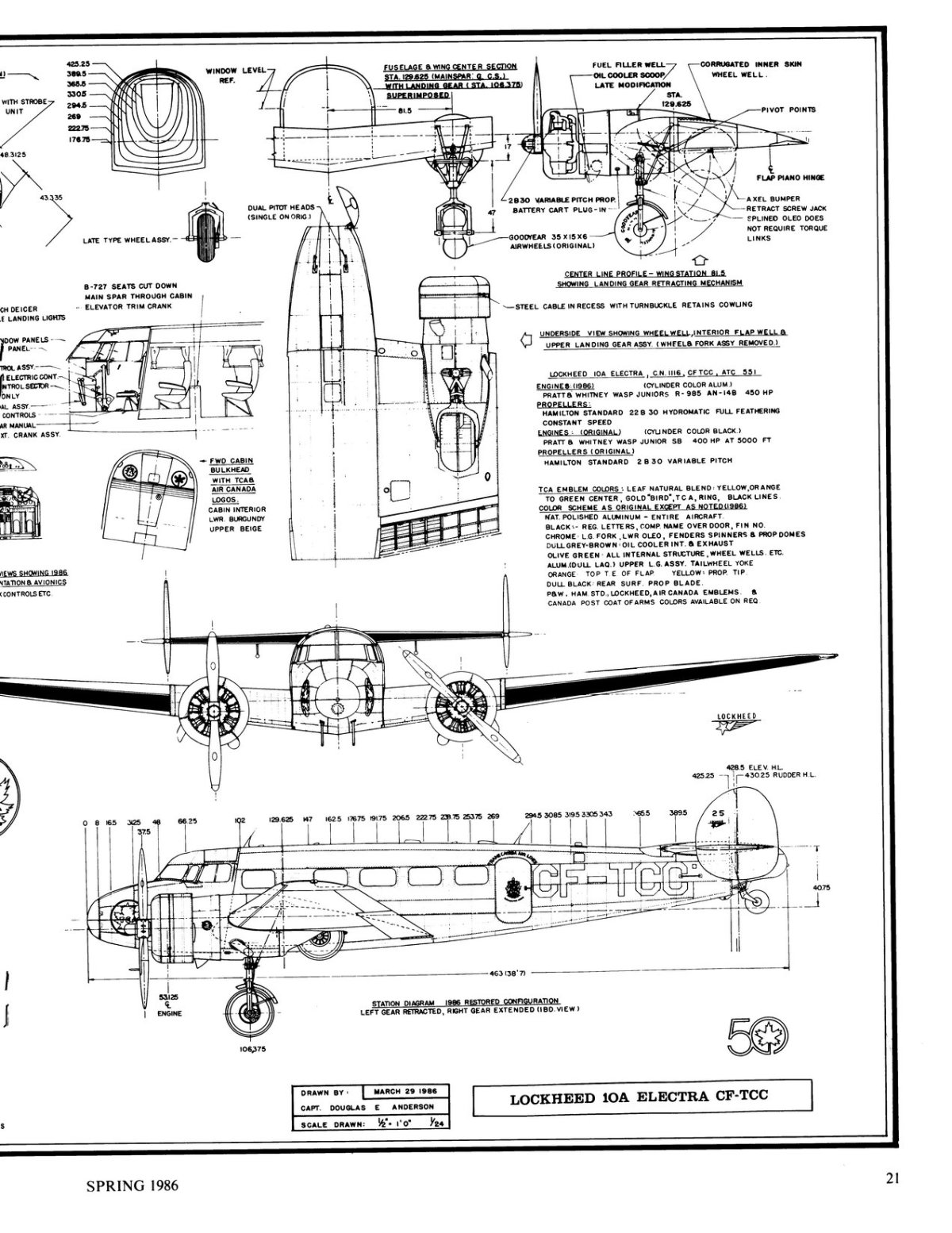 Lockheed model 10 Electra чертежи
