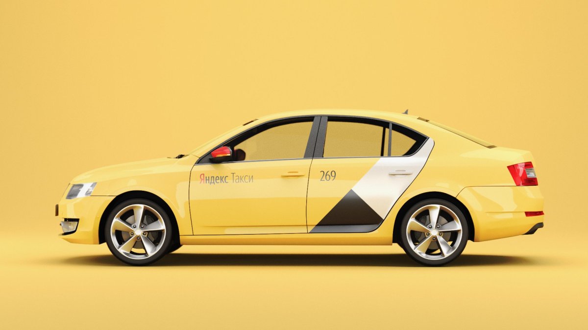 Машина на желтом фоне