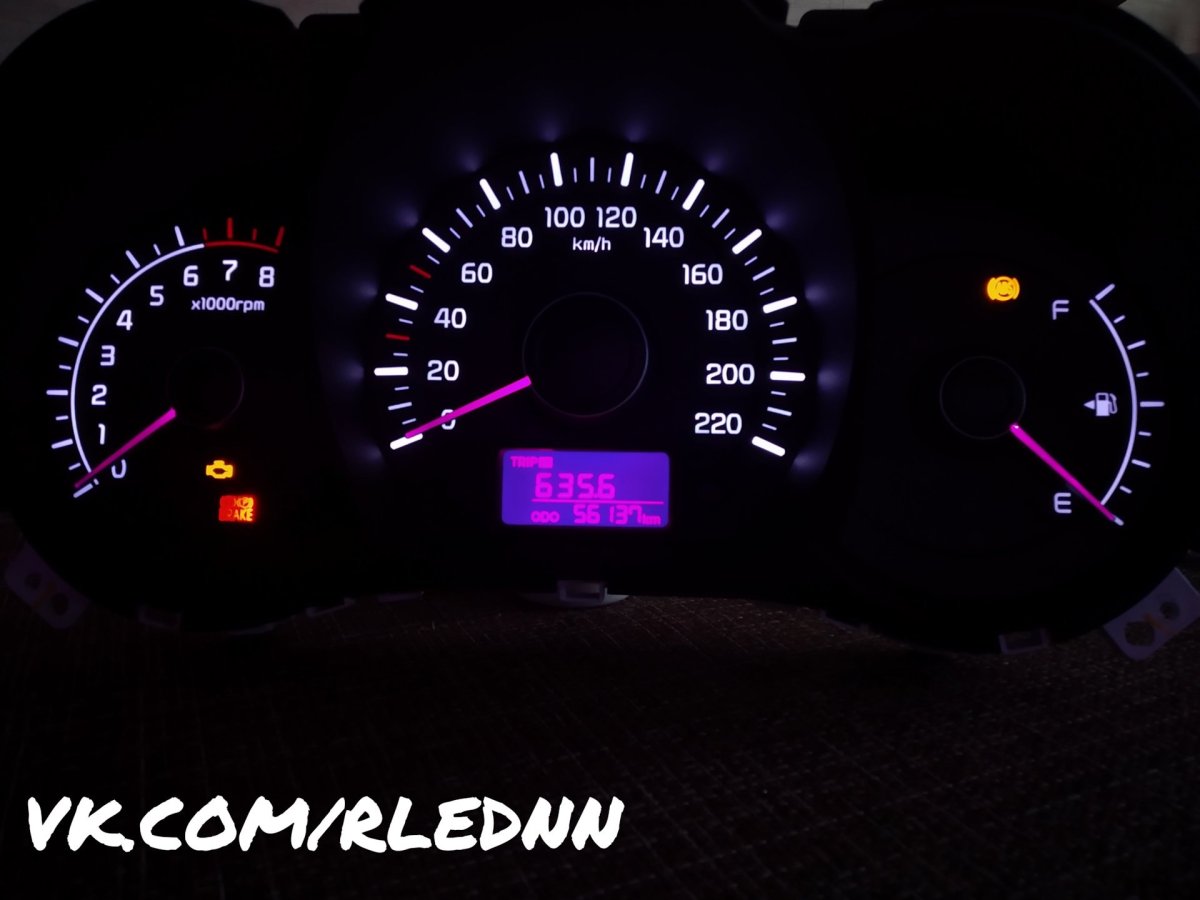 Пересвет панели приборов Киа Рио 3