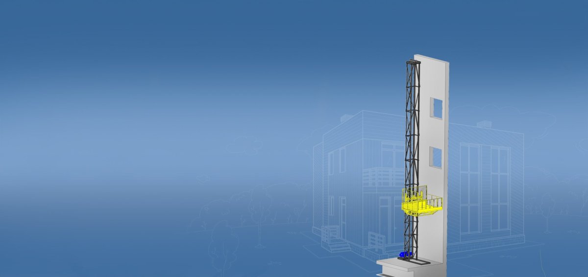 Подъёмник строительный мачтовый