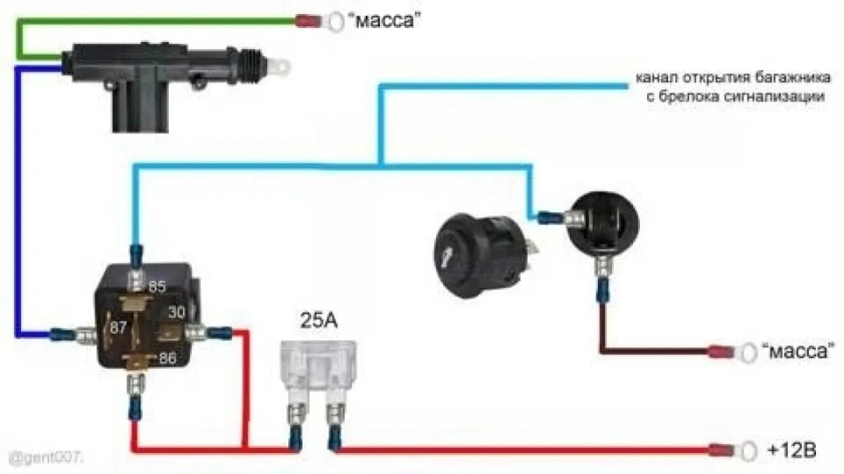 Подключение кнопки багажника ВАЗ 2110