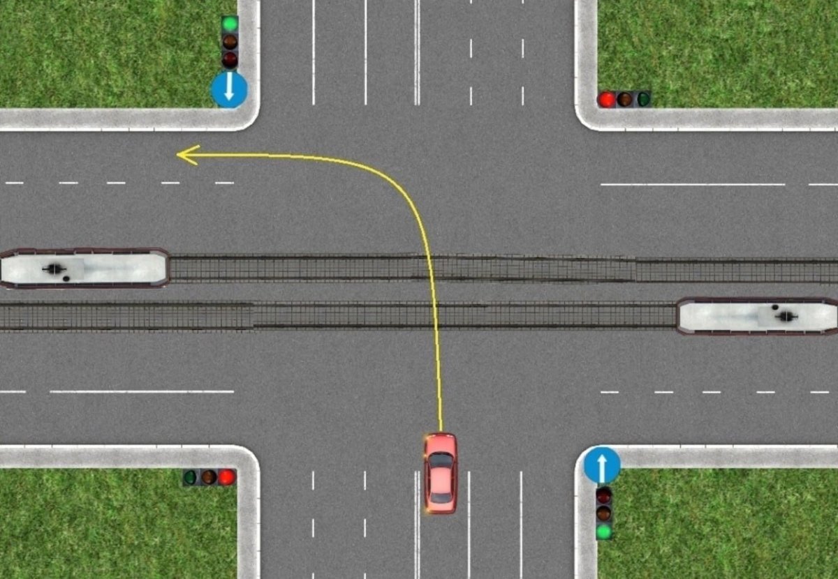 Т образный перекресток с разделительной полосой
