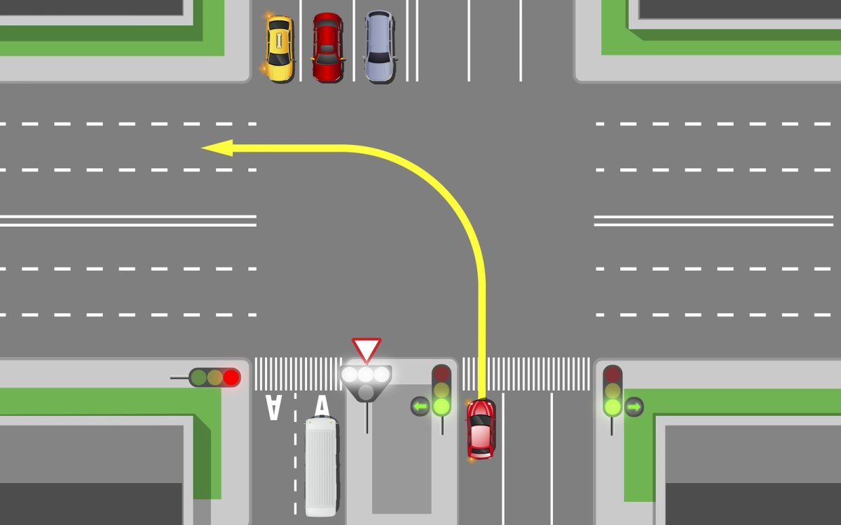 Регулируемый перекресток поворот налево