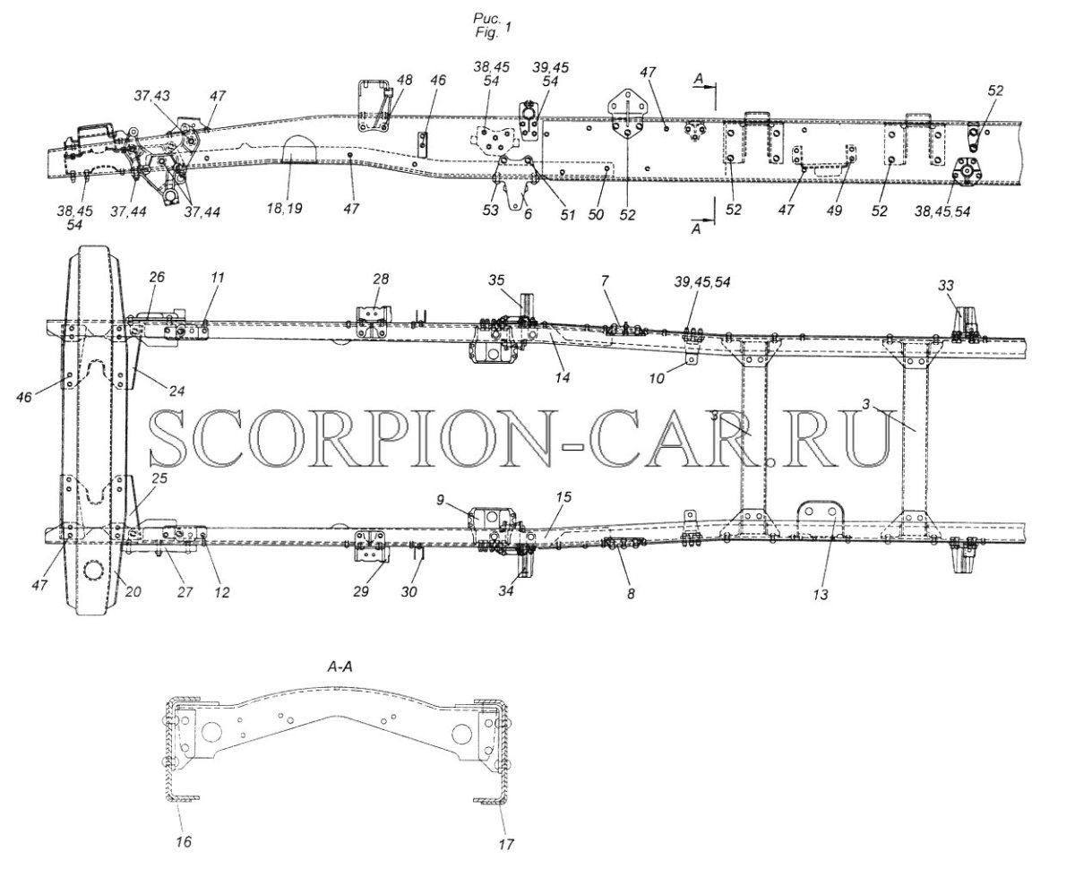 Рама КАМАЗ 5511 схема