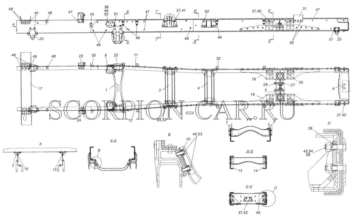 Поперечина рамы КАМАЗ 6520 евро 4