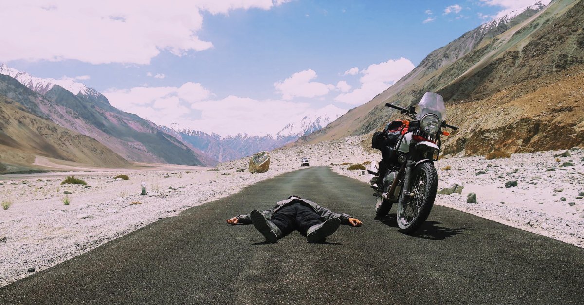 Прогулке в горах на мотоцикле