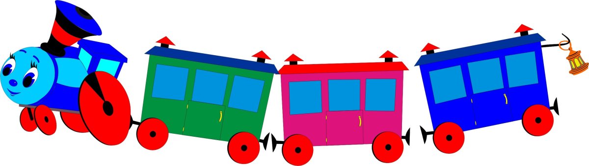 Паровозик из Ромашково с вагонами