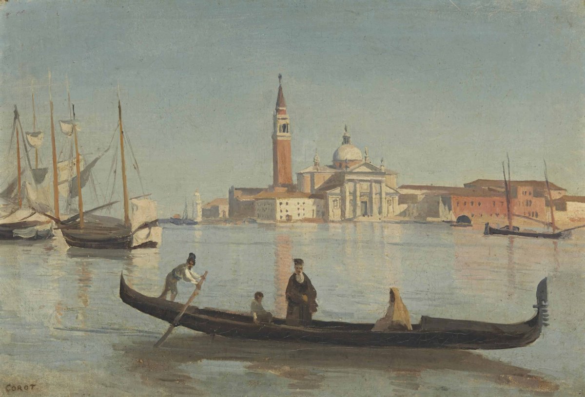 Камиль коро Венеция. Гондола на большом канале