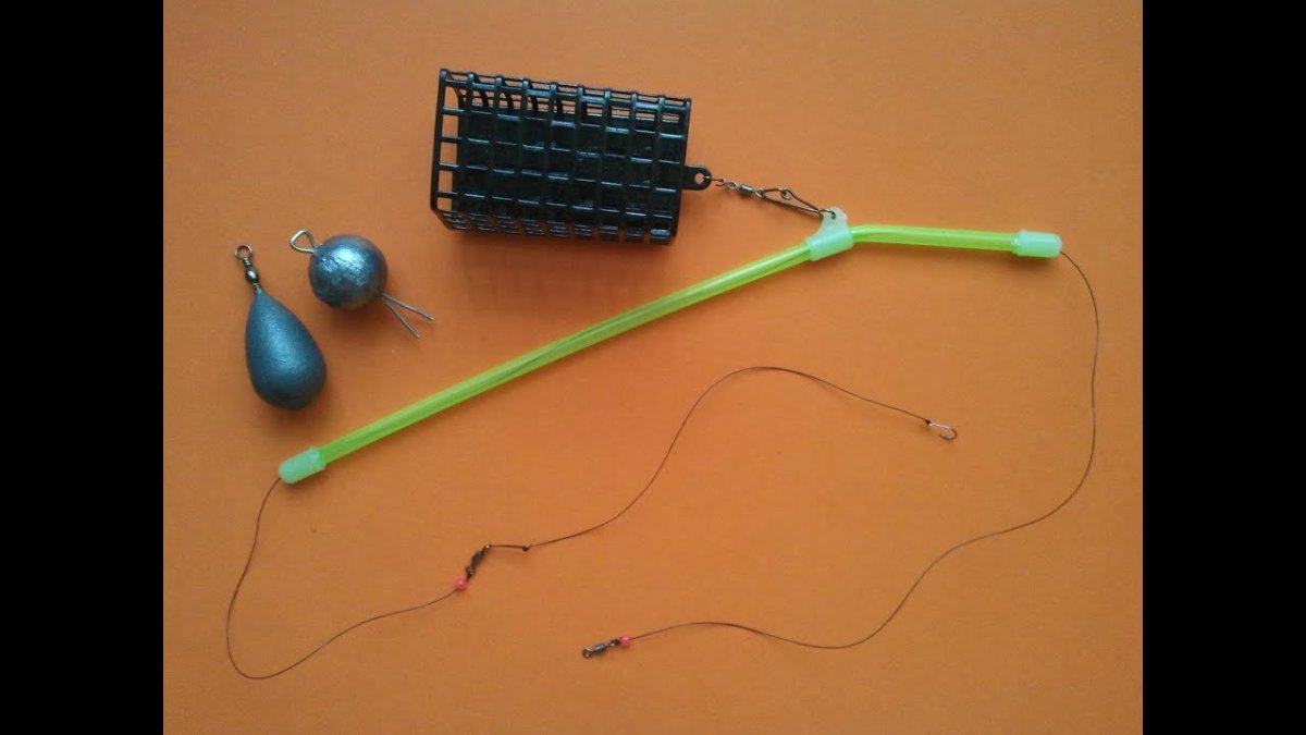 Оснастка фидерного удилища с противозакручивателем