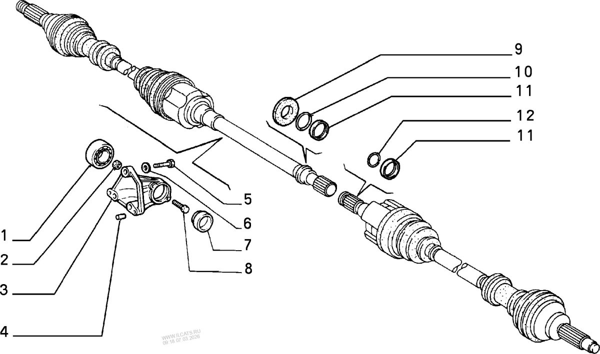 Привод передний правый Фиат Альбеа