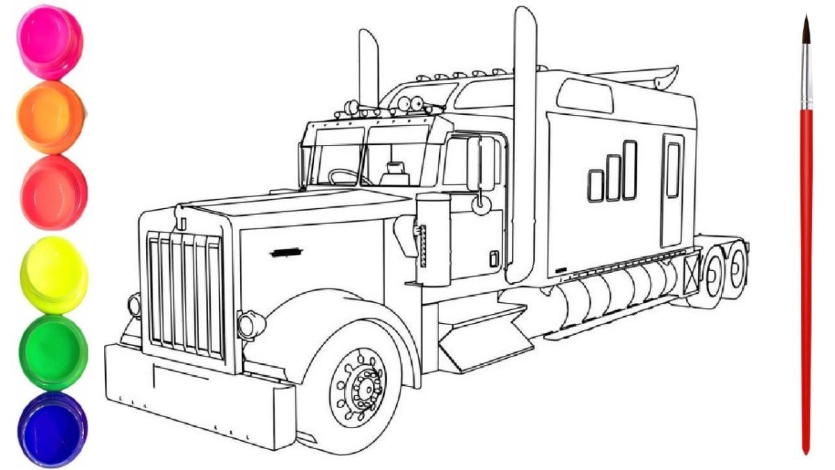Раскраска грузовик Фредлайнер