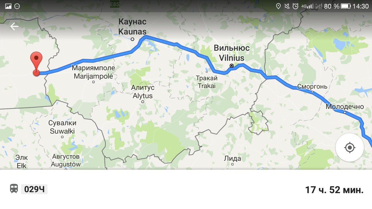 Москва Вильнюс карта