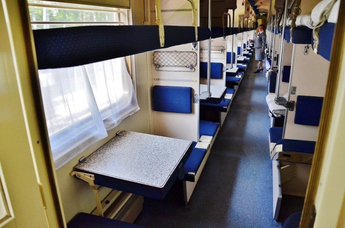 Вагон плацкарт РЖД внутри