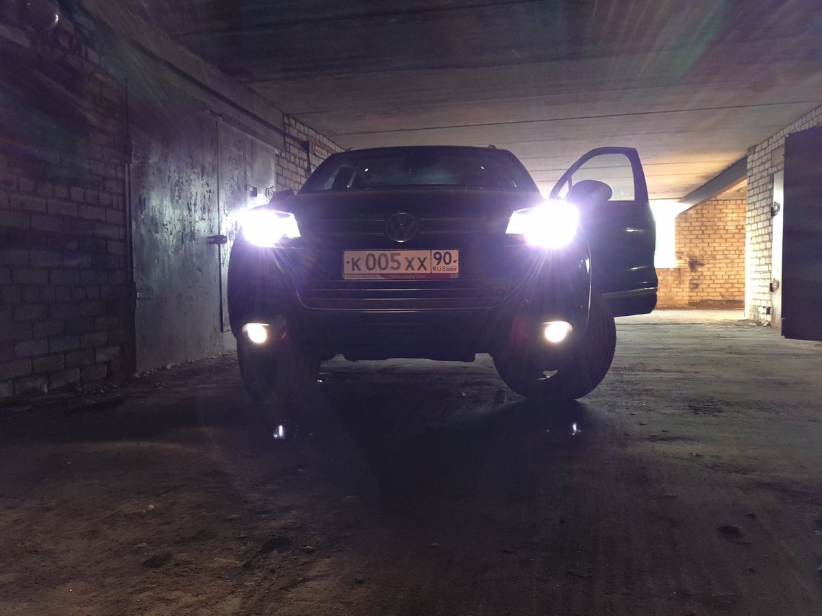 Лампы лед в ПТФ Фольксваген Туарег НФ 2008