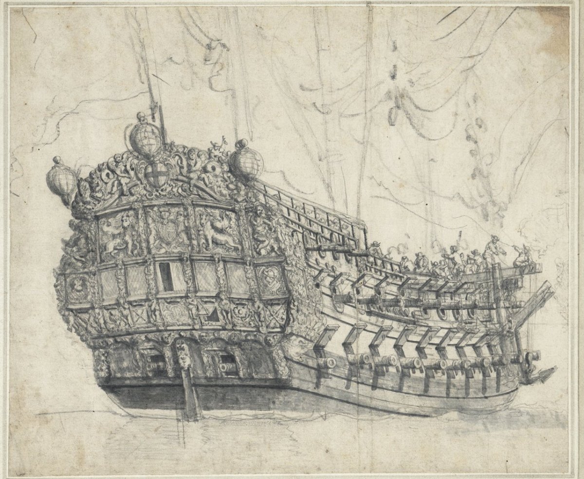 Willem van de Velde портреты кораблей 17 века