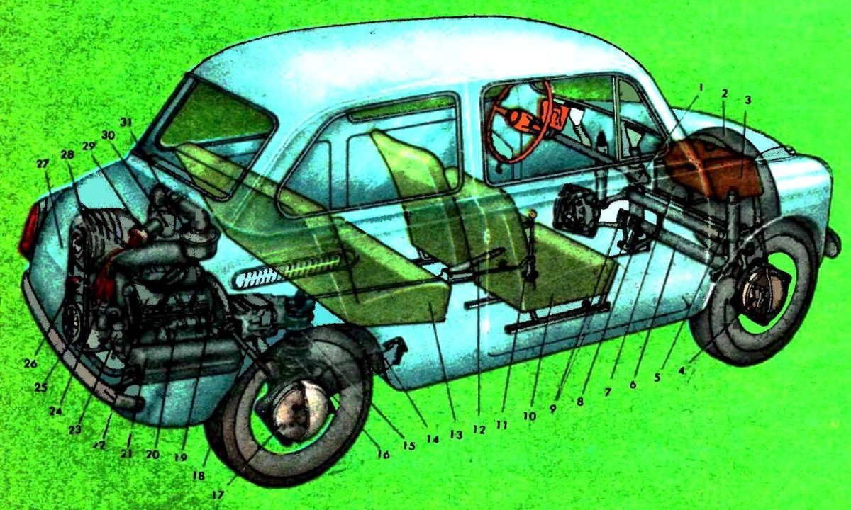 ЗАЗ 968м днище