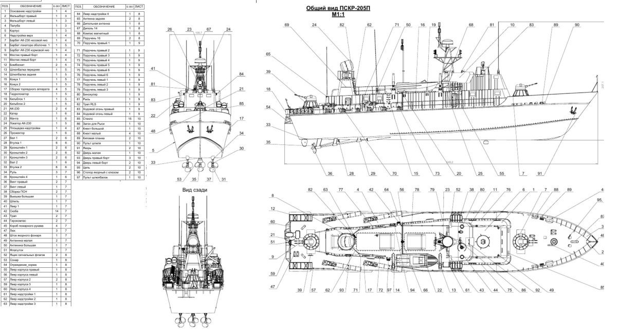 Проект 205п Тарантул чертежи